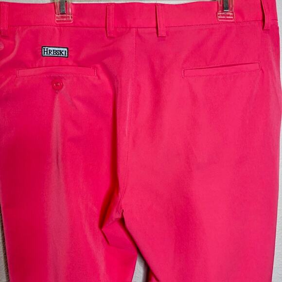Hreski Mens Performance Golf Shorts Rose Size 36 Button Front With Pockets - Picture 5 of 8